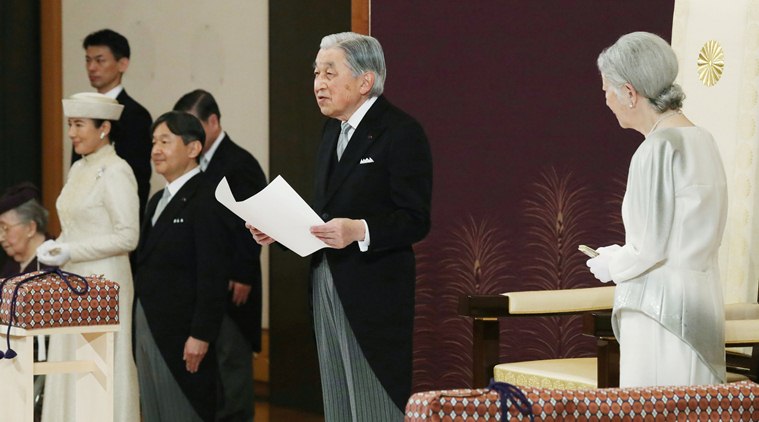 In final remarks, Japanese Emperor Akihito thanks the people, prays for peace