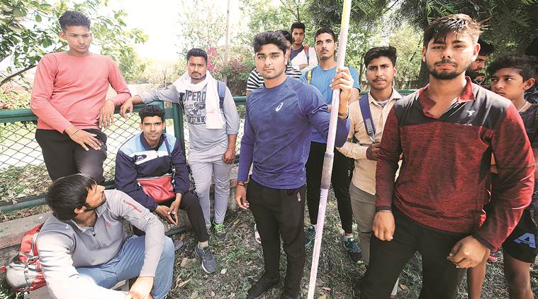 Neeraj Chopra, Neeraj Chopra javelin, Neeraj Chopra record, athletics, SAI centre Sonepat, javelin throwers, national javelin throw open championships, Athletics Federation of India, sports news, indian express