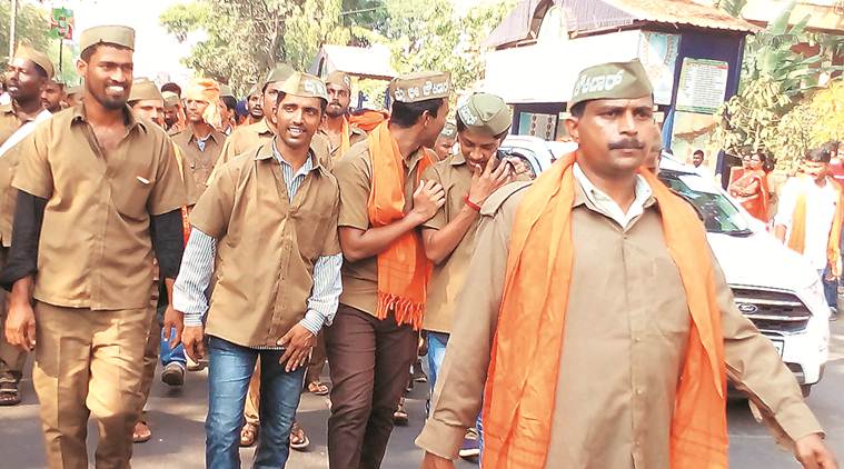 Dressed as chowkidars on way to a Modi rally