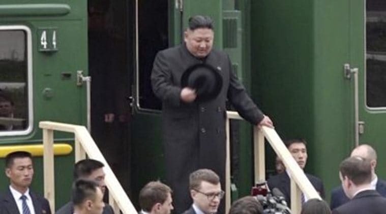 Kim Jong Un, North Korea, Kim Jong Un in Russia, Kim in Russia, Russia Kim, Kim Russia visit, North Korea leader, Vladivostok, Kim in Vladivostok, Vladimir Putin, Russia Putin, Kim meets Putin, world news, Indian Express
