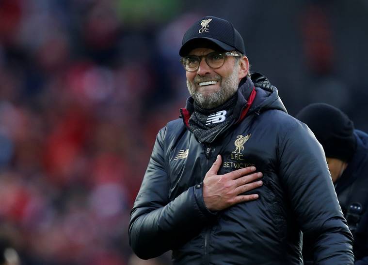 Liverpool manager Juergen Klopp celebrates after the match against Spurs
