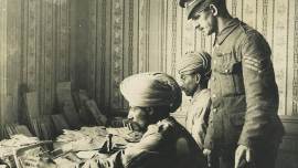 india, soldiers, soldiers in india, indian soldiers, war, world war 1, exhibition, medals & bullets, mumbai, mumbai exhibition, jehangir art gallery, art gallery, angeli sowani, paintings, british, british museum, london, letters, postcards, hindi, english, urdu, imperial war library, art, culture, art and culture, indian express news