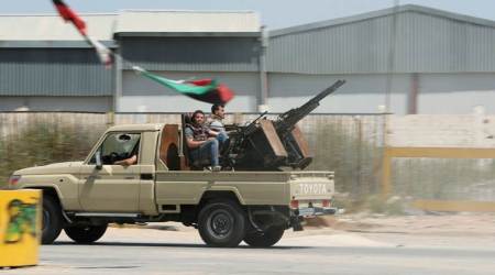 Members of the Libyan internationally recognised government forces are seen in Al-Swani area in Tripoli, Libya April 18, 2019. REUTERS/Ahmed Jadallah