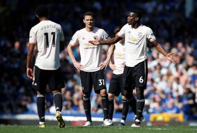 Manchester United's Paul Pogba looks dejected during the game vs Everton