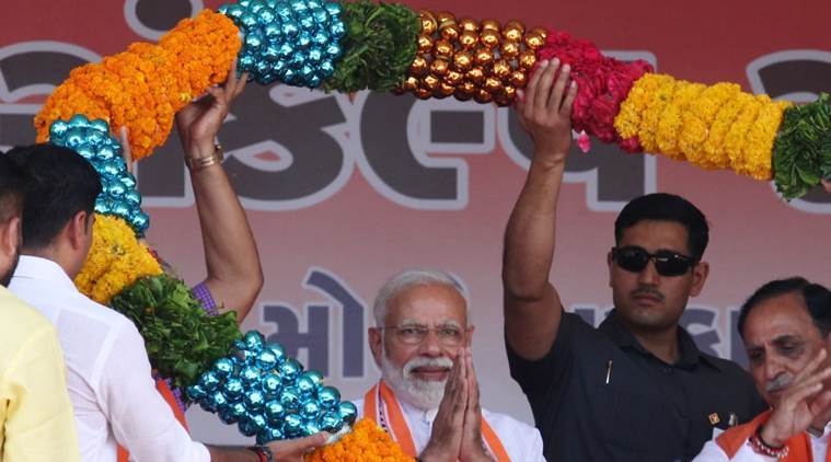 Narendra Modi, Modi in Gujarat, Modi on kamal Nath, Modi on Kamal nath raids, Lok Sabha elections, election 2019, indian express