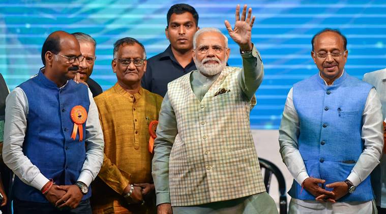 Modi, Modi traders convention, Traders sammelan, Lok Sabha elections 2019, elections 2019, elections 2019 traders, traders convention delhi, delhi traders convention, bjp traders, indian express, elections news, latest news