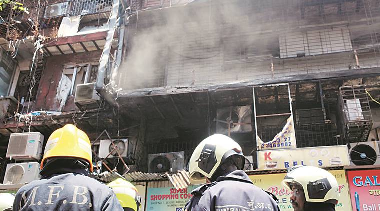 Mumbai, Mumbai fire, Mumbai news, Abdul Rehman Street, South Mumbai, Indian Express