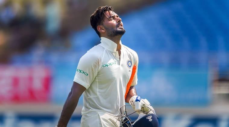 Rishabh Pant during a test cricket match played between India and West Indies, in Rajkot.