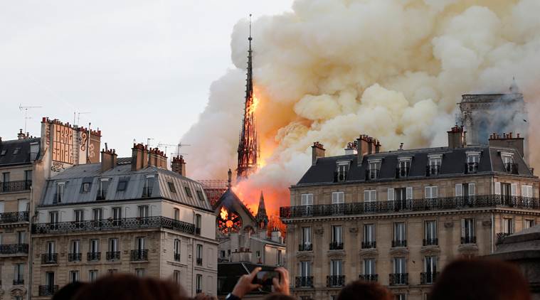 Fire at Notre Dame Cathedral in Paris