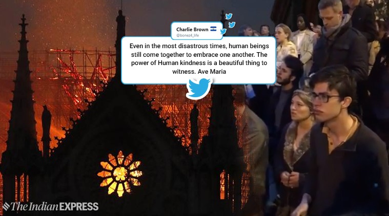 notre dame, notre dame fire, notre dame songs, ave marie notre dame, indian express, viral video, world news