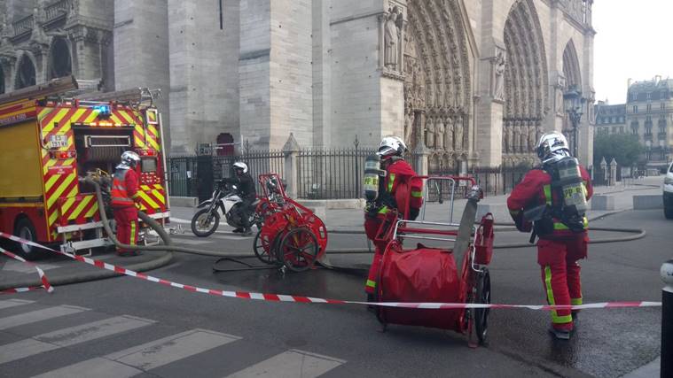 Fire breaks out at Paris' Notre Dame Cathedral