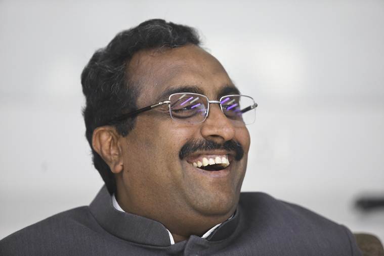 Ram madhav at the Indian Exxpress Ideas Exchange