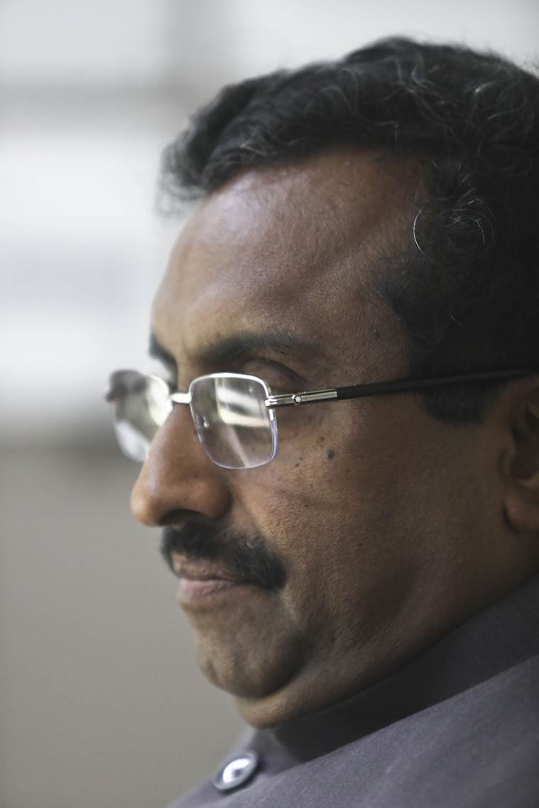 Ram madhav at the Indian Exxpress Ideas Exchange