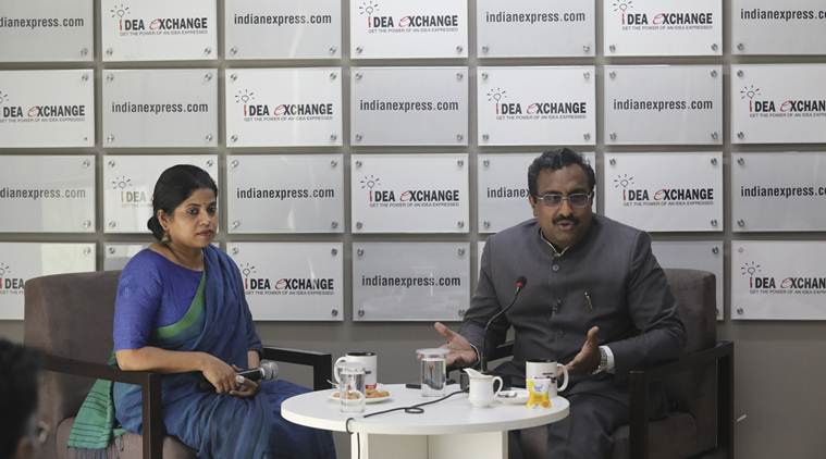 Ram madhav at the Indian Exxpress Ideas Exchange: ‘We hoped Oppn would put up a credible fight at least... But see Varanasi drama, all self-goals’