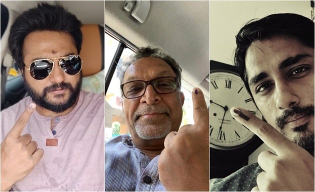 Siddharth Nasser Bobby Simha voting selfies