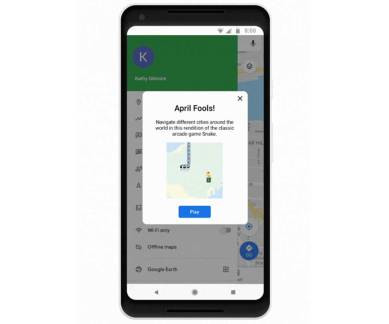 Google brings Snake to its Maps app for April Fools' Day