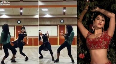 389px x 216px - Sunny Leone doing naagin dance to Sapna Choudhary's song has Internet in  splits | Trending News - The Indian Express