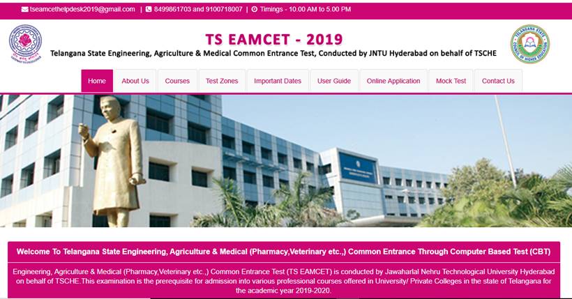 Jntuh Ts Eamcet Admit Card 2019 How To Download Education