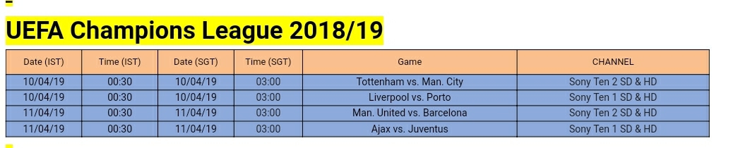 Sony ten 2 discount schedule champions league