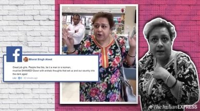389px x 216px - Viral video: Woman confronted for commenting on 'short dress' of other  women at mall | Trending News,The Indian Express