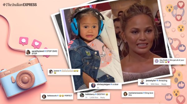 Chrissy Teigen, Chrissy Teigen daughter Luna, Chrissy Teigen cry meme face, Chrissy Teigen memes, Chrissy Teigen 2015 golden globes meme, luna Chrissy Teigen meme face,viral news, indian express