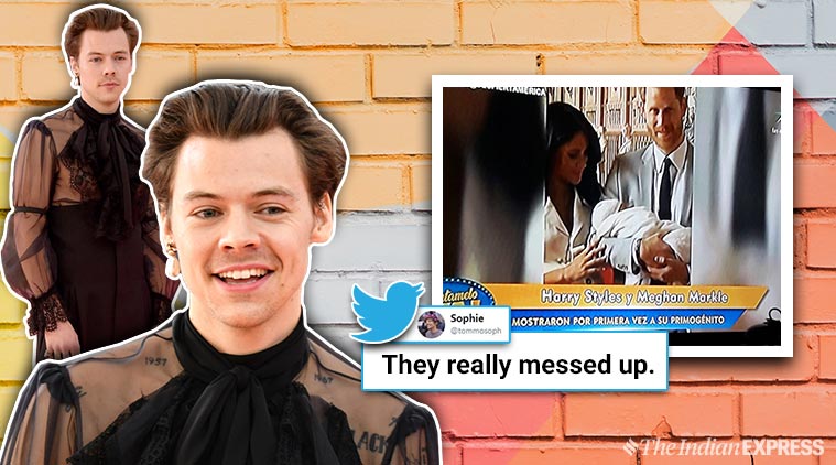   prince harry, meghan markle, styles harry, royal baby, archie baby, mexican tv harry styles, royal baby, blooper tv, tv gaffe, viral news, funny news, indian express 