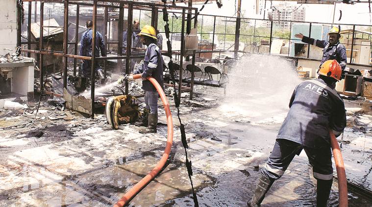 Surat fire, Noida Atta market, Sector 18 atta market, coaching centres safety, fire safety in coaching centres, Noida coaching centres, Delhi news, Indian express
