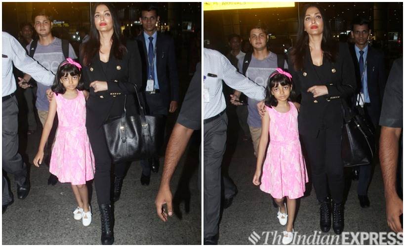 aish, aaradhya bachchan airport
