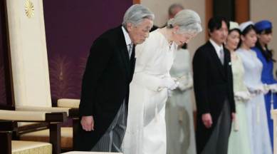 Japan, Akihito abdication, Japan Akihito, Japan emperor, Japan emperor abdication, Naruhito, Japan Naruhito, Japan crown prince, Chrysanthemum Throne, tokyo, goddess Amaterasu Japan, world news, indian express