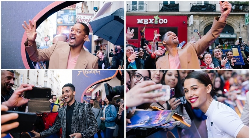 aladdin paris premiere, aladdin, aladdin live action, disney, aladdin world premiere, aladdin movie, will smith, Mena Massoud, naomi scott