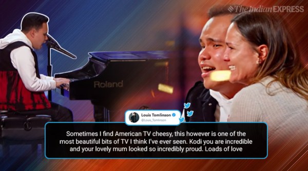 kodi lee, america's got talent, agt 2019, autistic blind man Agt performance, viral video, agt golden buzzer performance, indian express