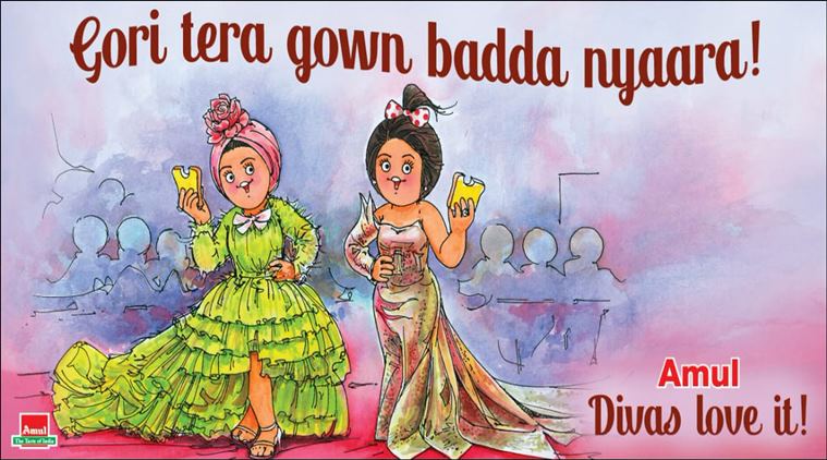 Amul celebrates desi fashionistas stealing the show on Cannes red carpet |  Trending News,The Indian Express