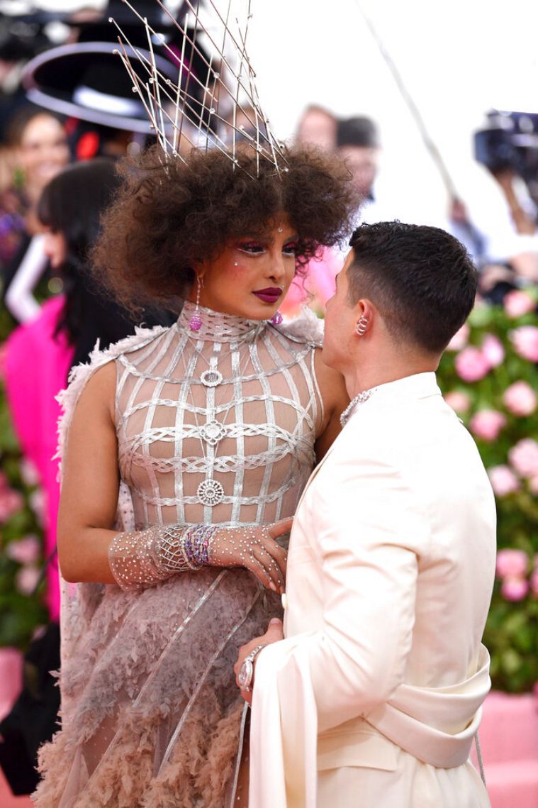 Met Gala 2019: Priyanka Chopra stuns in Dior Haute Couture silver gown,  Nick Jonas complements her look in white