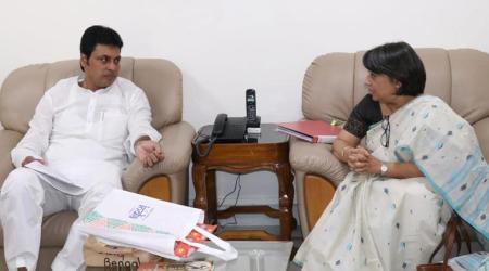 bangladesh, biplab deb, tripura, tripura CM, High Commissioner to Bangladesh Riva Ganguly, indian express