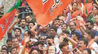 BJP supporters BJP, bengal civic polls, bjp west bengal, TMC MLAs join BJP, Bhatpara bengal seat, Bengal elections, Bhatpara municipality elections, Bhatpara municipality body, Indian express