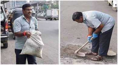 road accidents, potholes in India, pothole-free India, can potholes lead to accidents, YoursWisely, Mumbai road accidents due to potholes, Dadarao Bilhore, filling potholes, vegetable vendor, pothole-free mission, filling potholes, can potholes be filled, man behind filling potholes mission, who is Dadarao Bilhore, indianexpress.com, indianexpressonline, indianexpress, road accidents in India, most common road accidents, lifepositive, positivity, inspiring common people, humans of Mumbai, motivating people India