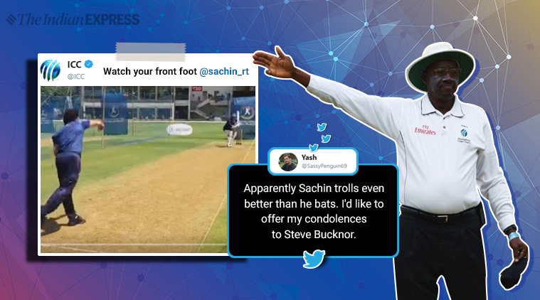 sachin tendulkar, ICC, Steve Bucknor, tendulkar Steve Bucknor controversy, Sachin ICC trolling, sachin tendulkar witty tweets, indian express, sports news, funny news, viral news