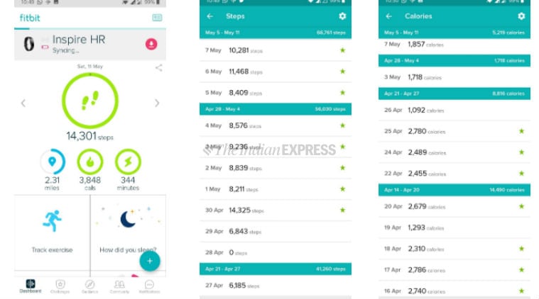 Fitbit inspire hr online steps
