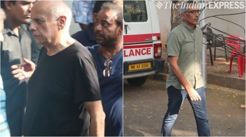 mahesh bhatt and prakash jha at veeru devgan house
