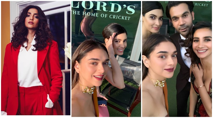 sonam kapoor, aditi rao hydari and diana penty in london