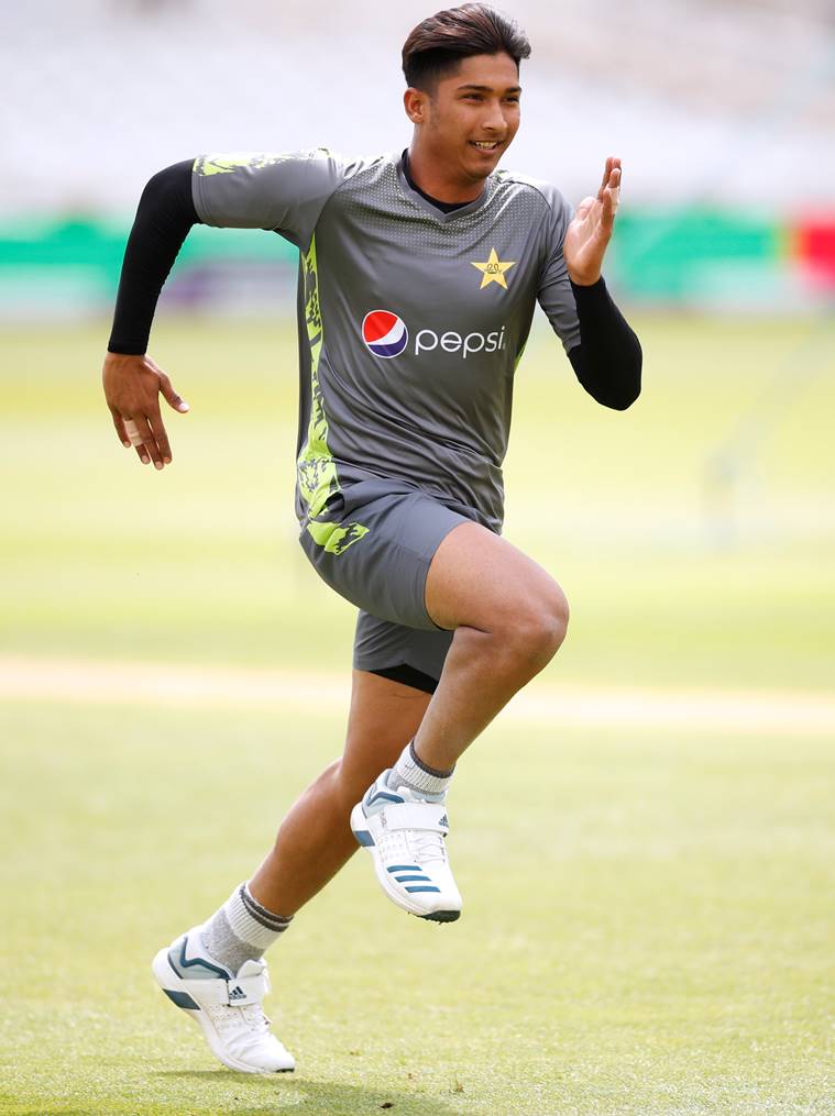 Pakistan's Mohammad Hasnain during nets