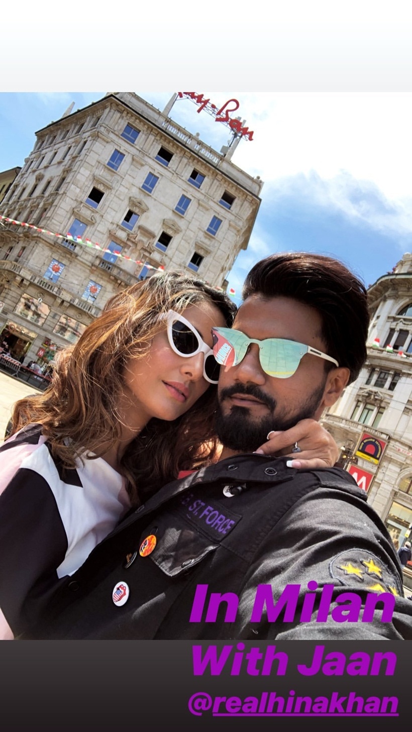 hina khan, rocky italy photos