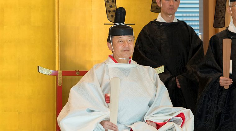 Japan, Akihito abdication, Japan Akihito, Japan emperor, Japan emperor abdication, Naruhito, Japan Naruhito, Japan crown prince, Chrysanthemum Throne, tokyo, goddess Amaterasu Japan, world news, indian express