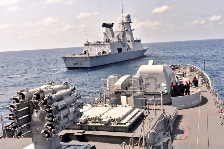 Indo french navy joint exercise, indian navy, french navy, indo-french navy exercise, varuna 2019, indian navy in goa, french navy in goa, indian navy news, india news