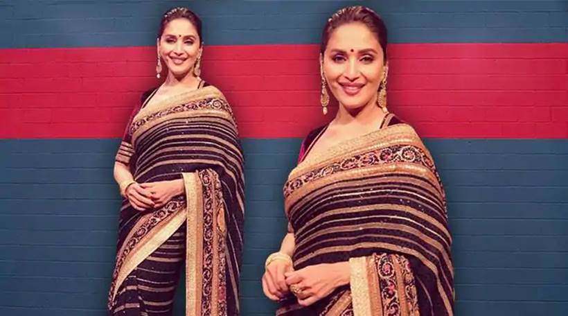 Madhuri Dixit, Madhuri Dixit birthday looks, Madhuri Dixit latest photos, Madhuri Dixit fashion, Madhuri Dixit smile, Madhuri Dixit saris, Madhuri Dixit ethnic saris, indian express, indian express news