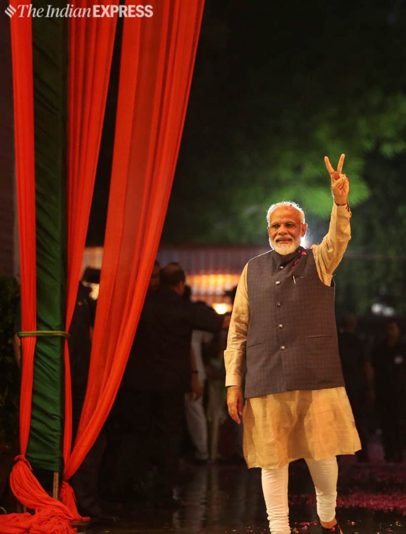 bjp, bjp celebrations, pm modi, modi wave, modi 2.0, amit shah, tsunamo, bjp lok sabha elections, bjp lok sabha election result, lok sabha election results, election results, election results 2019, bjp victory, bjp seats, bjp result, election news, indian express