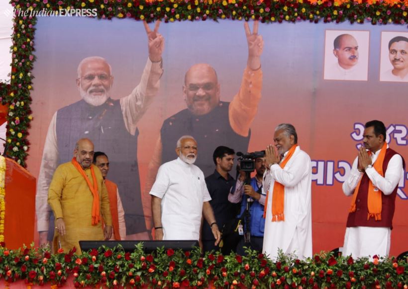 PM Modi, PM Modi Gujarat, pm modi ahmedabad visit, pm modi amit shah, amit shah gujarat, amit shah ahmedabad, modi ahmedabad, lok sabha election results, indian express