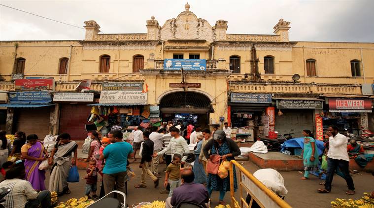 Devaraja Market Mysuru, Mysore, Indo-Saracenic style, indianexpress.com, indianexpressonline, indianexpress, eye 2019, eye stories,Nalvadi Krishnaraja Wodeyar, 24th Maharaja, Yaduveer Krishnadatta Chamaraja Wodeyar,Mysuru Grahaka Parishat,Karnataka chief minister HD Kumaraswamy,Siddaramaiah, heritage, mysuru heritage, infrastructure issues Mysuru 