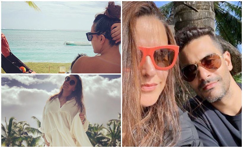 Neha Dhupia, Angad Bedi Mehr first wedding anniversary Mauritius