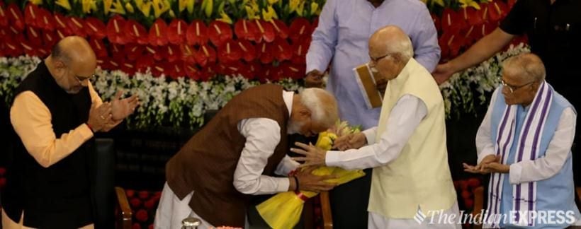 Narendra Modi, Narendra Modi speeches, Lok sabha elections BJP, BJP, PM Modi, Modi parliament speech, Lok Sabha election results, LK Advani, india news, Indian Express